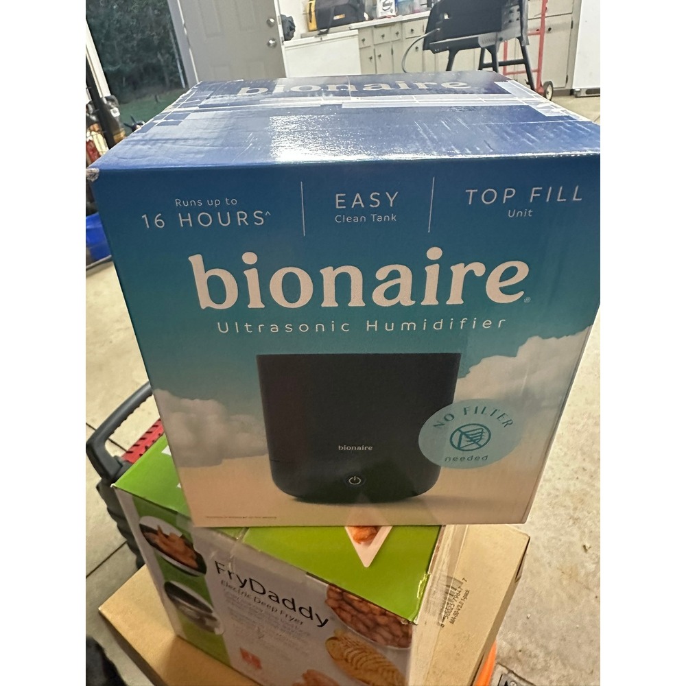 Bionaire Ultrasonic Humidifier Top Fill Easy Clean Tank Filter Free Black